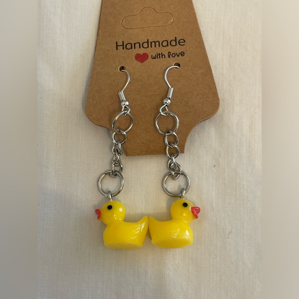 Yellow Rubber Duckie Earrings
